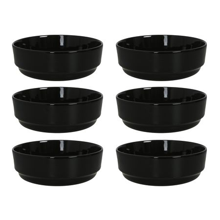 Set x 6 Bowls Cuencos Compotera Cerámica Negro Importado