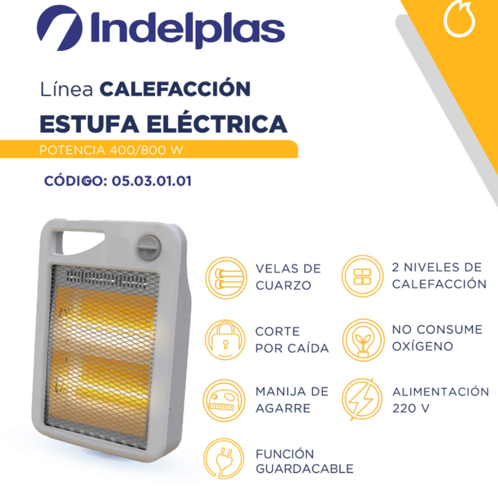 Estufa Indelplas Cuarzo 400/800W Ie02 - Vista 2