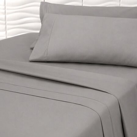 Juego de Sábanas Danubio Queen Gris 100% Algodón+2 Almohadas CDI Hotel