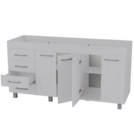 BAJOMESADA ORLANDI JA 620 PREMIUM - JACARANDA, 4 PUERTAS, 4 CAJONES