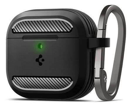 Funda Spigen Rugged Armor AirPods 4 - Negro Mate