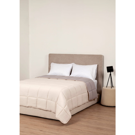 Acolchado liviano reversible 2 plazas y media Gris