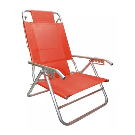 REPOSERA PLAYERA DE ALUMINIO 5 POSICIONES ROJO 80012 DESCANSAR