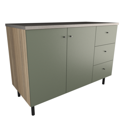 BAJO MESADA MODERNO DE MELAMINA 120 CM VERDE SAFARI JOUMELA