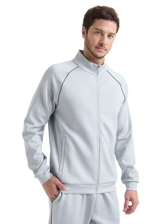 Campera Atomik Piping Full Hombre Training Gris