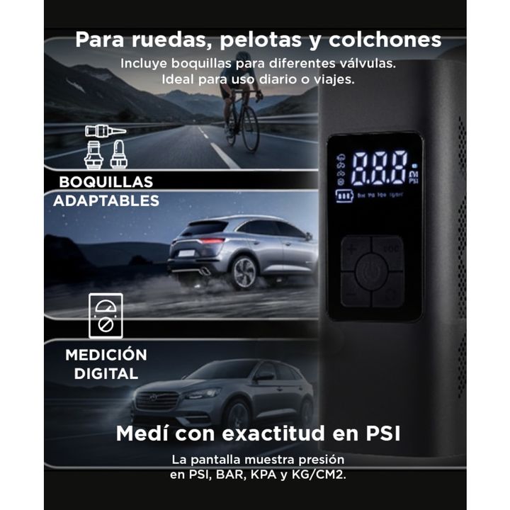 Inflador Portatil Gadnic Bateria Auto 6000mah - Vista 4