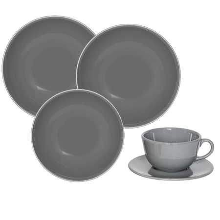 Unni Grey - Juego De Vajilla 20 Piezas  1125560/1/2/3 - Ox