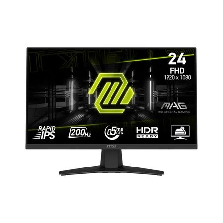Monitor Gamer MSI 24 MAG 244F FHD Rapid IPS 200Hz 0.5ms Flat 1xHDMI + 1xDP