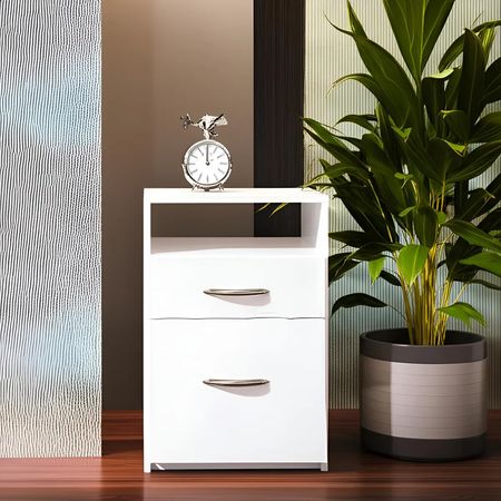 MESA DE LUZ PLATINUM 1 CAJ. 1 PTA. BLANCO