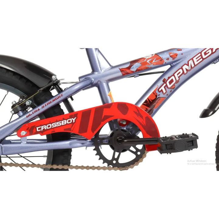 Bicicleta Infantil TopMega Crossboy Rodado 16 GrisRojo - Vista 3