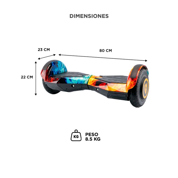 Patineta Eléctrica Gadnic Hoverboard Blth 8 Pulgadas Azul - Vista 6