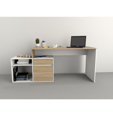 Escritorio Con Mueble Bajo Recto O Esquinero Tables Cod: 3048 Olmo Finlandes-Everest