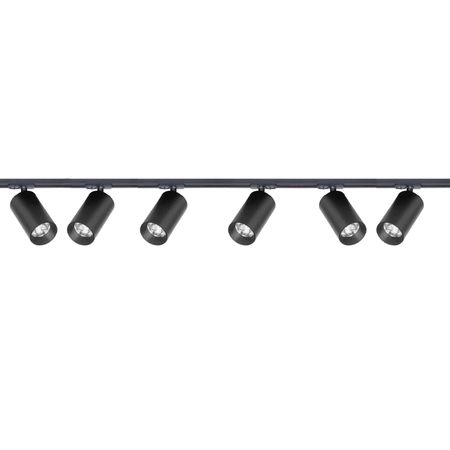 Riel 2 Mts 1 Efecto + 6 Cabezales Mex Led 10w 15 24 Y 36°