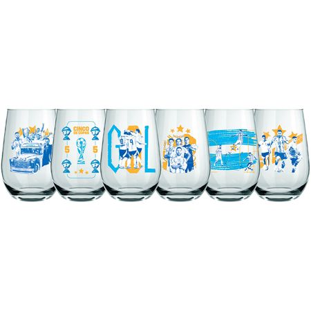 Set X6 Vasos Vidrio 480ml Nadir Dubai Selección Argentina