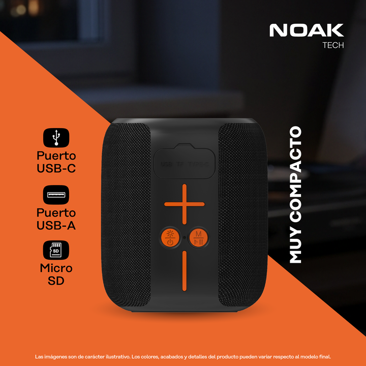Parlante Portátil Noak Atom 5W RMS Cubic Nano Bluetooth - Vista 3