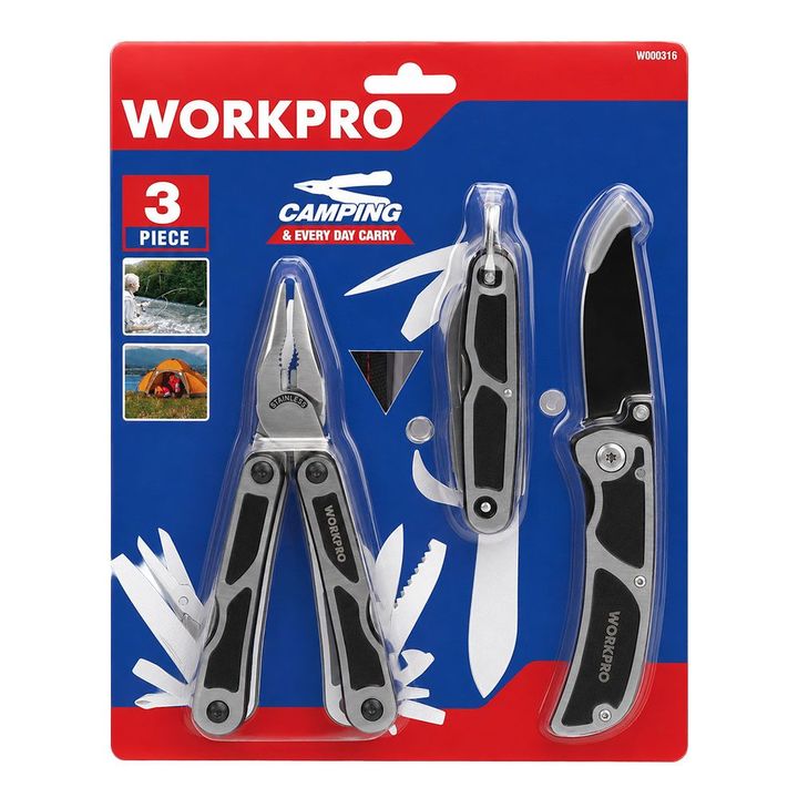 Set de 3 herramientas Multifunci?n camping, hogar WORKPRO - Vista 6