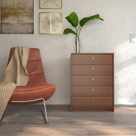 Chifonier 0,64m 5 Cajones- Caoba Tabaco Tables