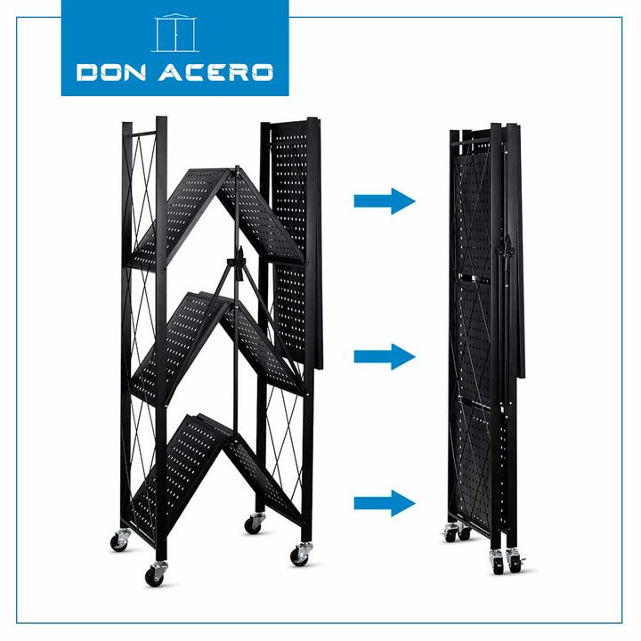 Estantería Plegable de 5 Niveles con Ruedas Color Negro DON ACERO - Vista 3