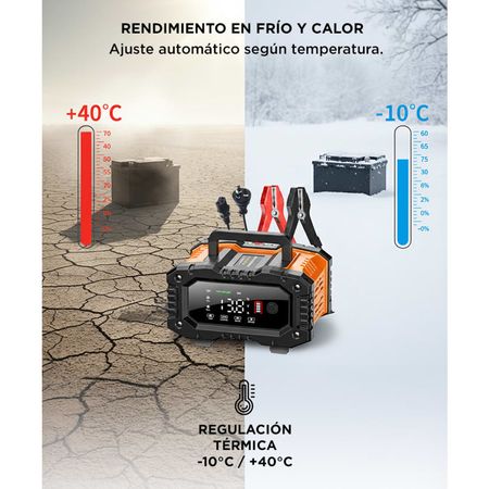 Cargador Inteligente De Batería De Autos y Motos Gadnic CBAT-Armor 12V 24V Mantenedor Portátil Apto Gel Acido LiFePo4
