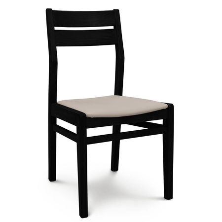 Silla de Comedor Docta lustre Wengue Tapizado Inka Beige Espacity