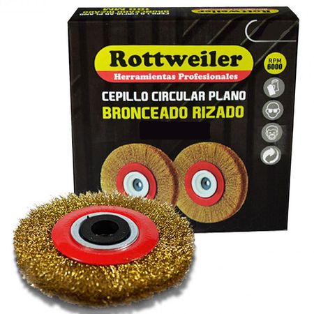 Cepillo plano bronceado rizado 150mm Rottweiler EVOL5134