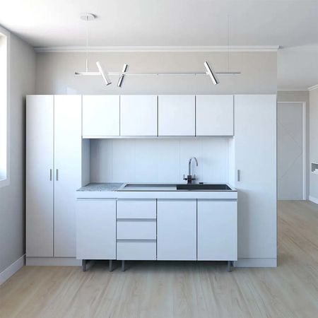 Bajomesada Cocina 120CM Blanco 3 Cajones Melamina Aluminio RICCHEZZE