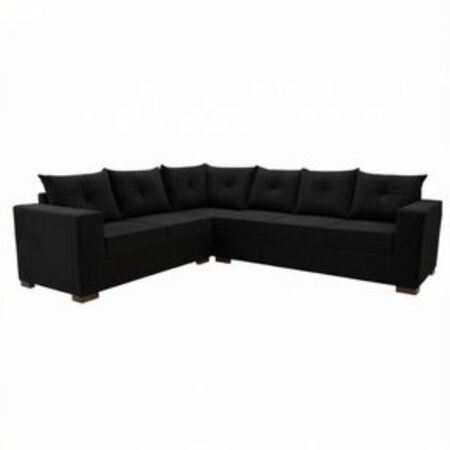 Sillon esquinero Bariloche con seis lugares color negro