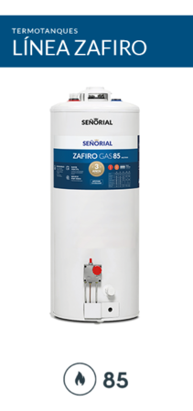 TERMOTANQUE SEÑORIAL ZAFIRO TSZ-85 85LTS MULTIGAS SUPERIOR APO/COLG - 4603936 