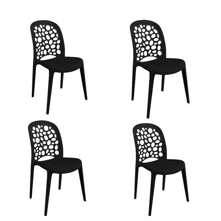 Combo X 4 Sillas Capri Unican Negro  