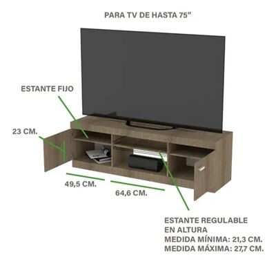 Rack TV Fiplasto 170 Cm TV8018 - Vista 2