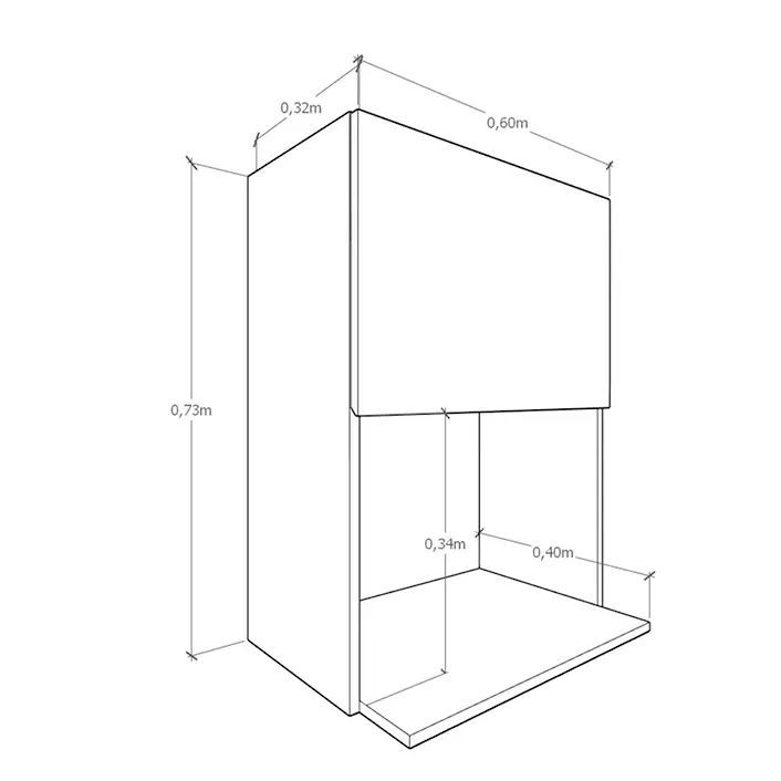 Alacena Portamicroondas TABLES 0.60 85006-BL - Vista 4