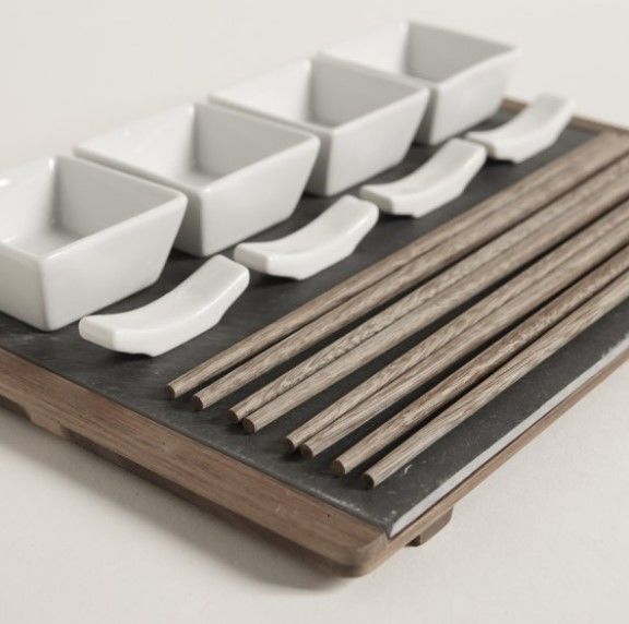 SET DE SUSHI PARA 4 ACACIA Y LAJA 30X20 CM - Vista 3