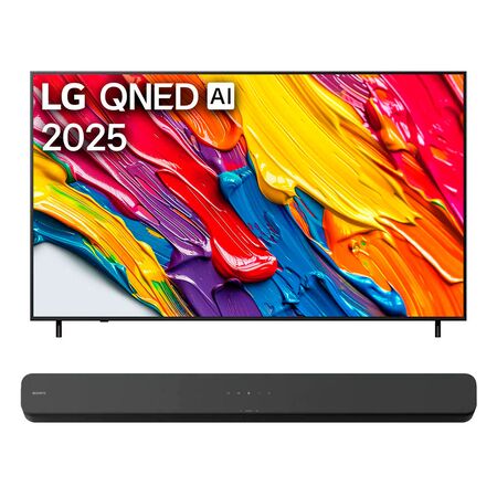Combo de Smart TV 65" LG QLED Ultra HD Ai Thinq + Barra de Sonido HT-S100F Sony