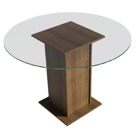 Mesa De Comedor Redonda Madesa Con Tapa De Vidrio
