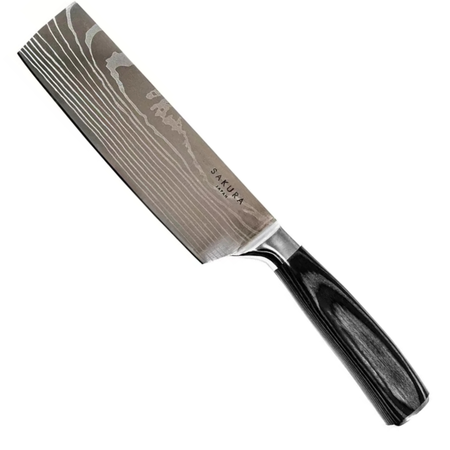 Cuchillo Cleaver Cocina Sakura 20508 Acero Inoxidable 30cm Negro