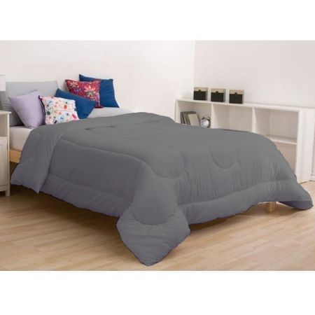 Acolchado Oro Reversible Casablanca 2 Y 1/2 Plaza Gris Oscuro