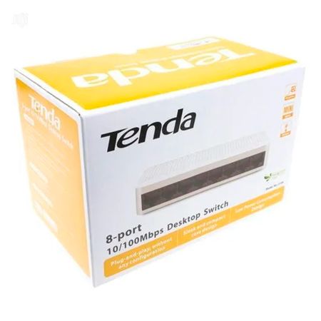 Switch 8 Puertos Tenda S108 10/100 Mbps Fast Para Escritorio