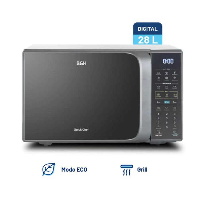 Microondas BGH B228DS20I 28 Lts Silver - Vista 1
