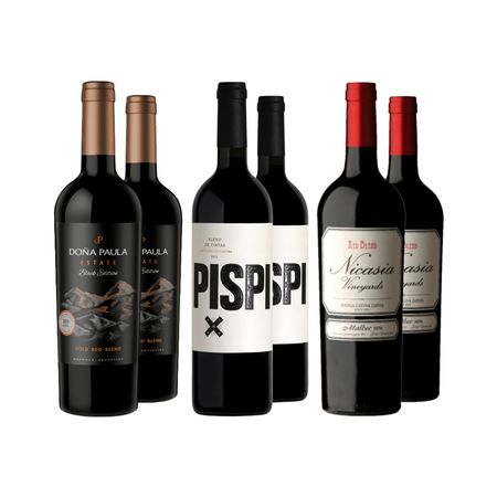 Vinos Tintos Blends Seleccion I x 6 Con Estuche