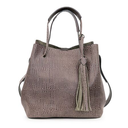 CARTERA LINERA GRIS CROCO