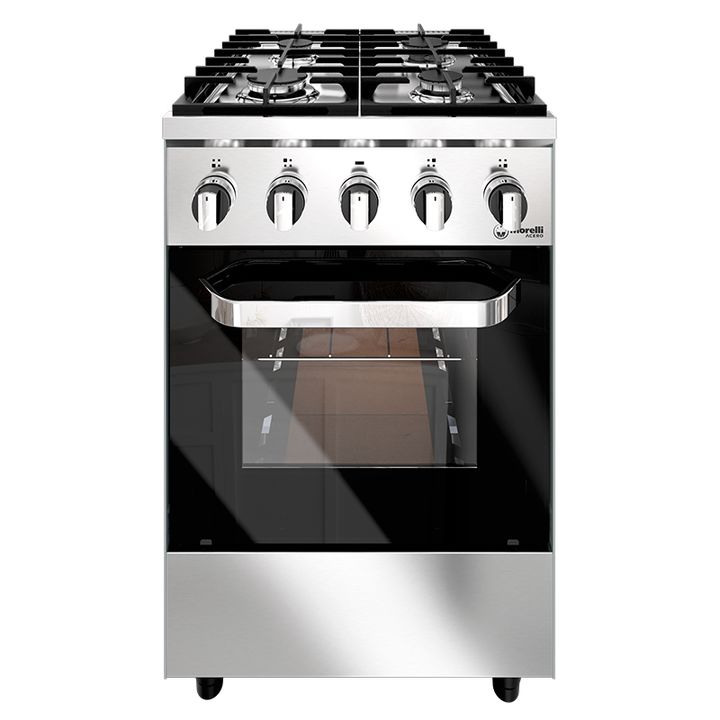 Cocina Multigas Morelli 55cm Acero Inoxidable Ladrillos Refractarios - Vista 3