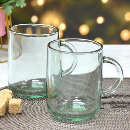 Set x 2 taza Mug Jarro Vidrio Reciclado 330 cc Pasabahce 