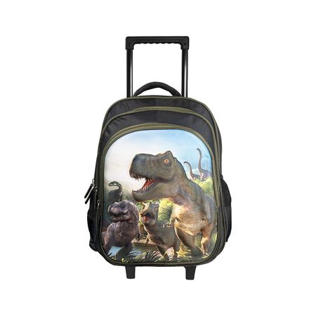 Mochila Escolar carrito con ruedas 14 pulgadas Modelo Dino Rex