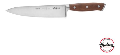 Cuchillo Chef 8 Acero Inoxidable Mango Madera Hudson Marrón - Vista 5