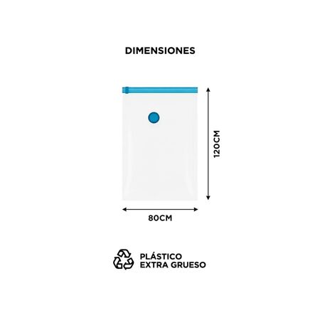 Kit de Bolsas Al Vacio 5 En 1 Gadnic Para Guardar Ropa 80 x 120 cm