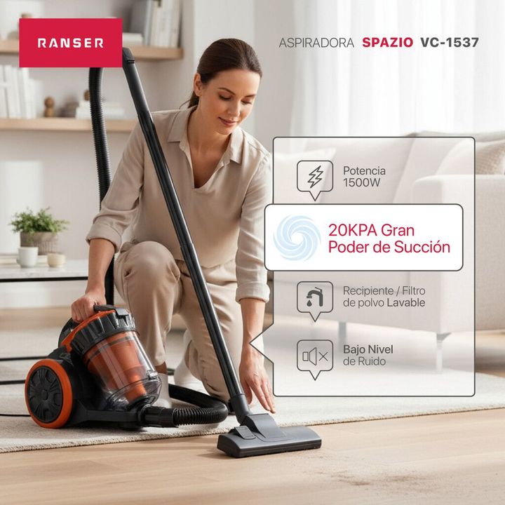 Aspiradora Ranser SPAZIO VC-1537 1500W 2,5Lts Filtro Hepa - Vista 4