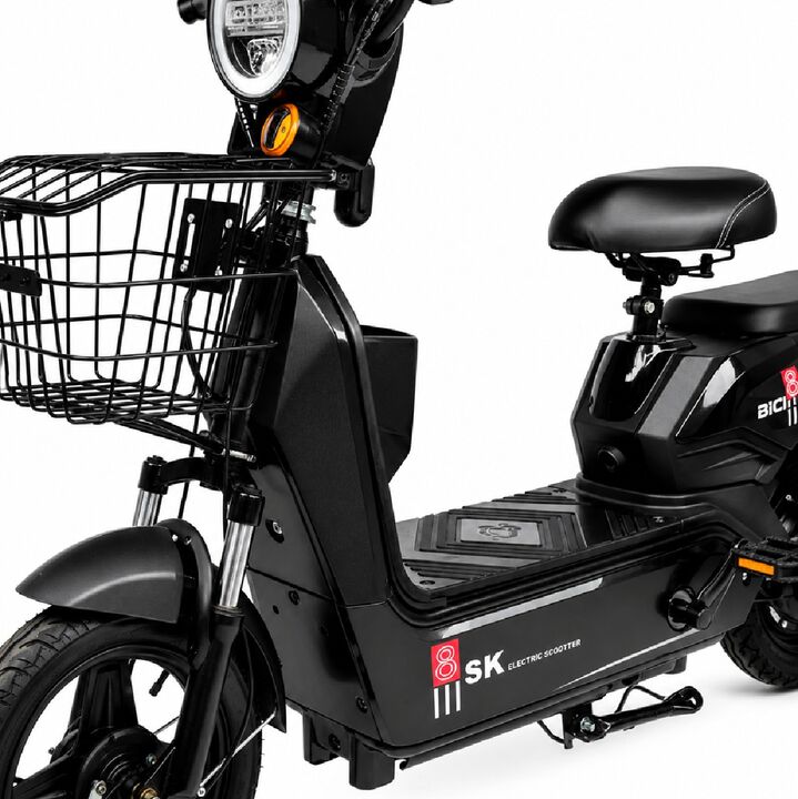 Bicicleta Electrica SK8 Autonomía 45 km Color Negro - Vista 5