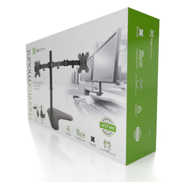 SOPORTE MONITOR KLIPXTREME KPM-311 DOBLE MONITOR 13" /32" C/BASE 8KGAC121KLX67 (KPM-311) - Vista 2