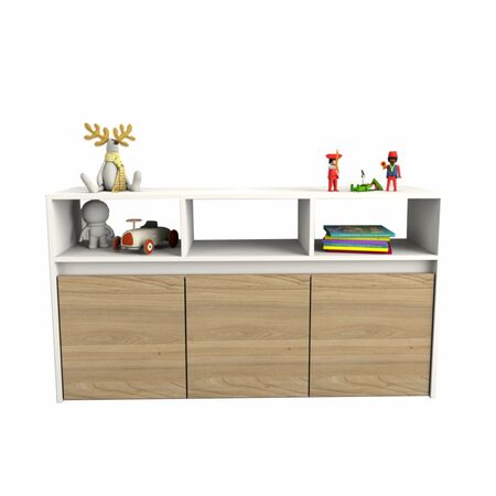JUGUETERO TABLE`S 3 CAJ C/RUEDAS OLMO/EV