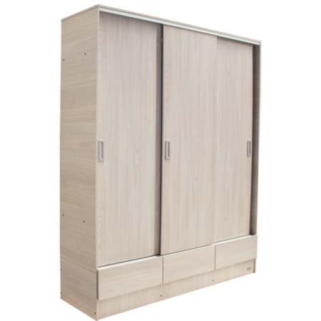 Placard Ropero Max 3 Puertas Corredizas Guardaropa Moderno 2m x 1.8m Gris Platinum